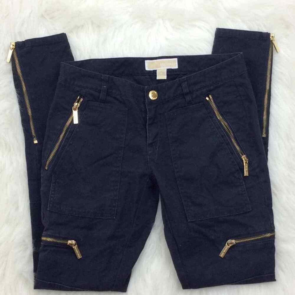 MICHAEL KORS Korda skinny moto‎ zipper pants Women’s Size 0 - Picture 3 of 8